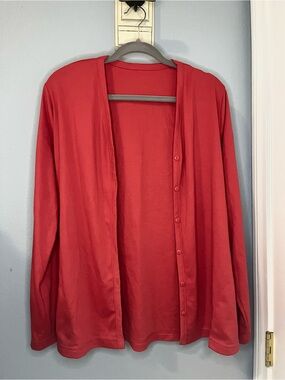 Vintage Weekenders Red Button-Front Lightweight Cardigan